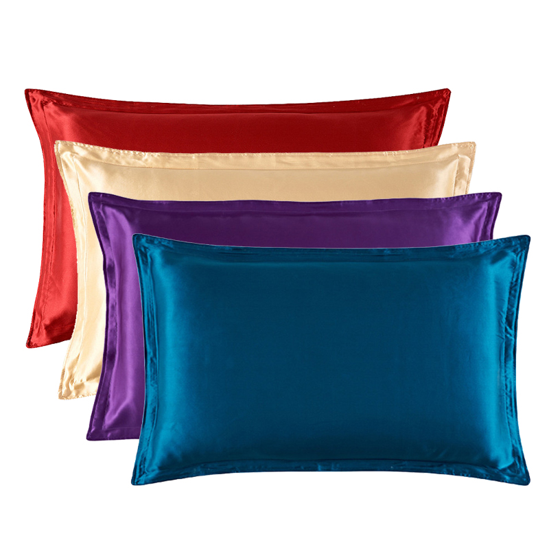 Satin Silk Pillowcase Hair Skin - 지퍼 없는 단색 실크 새틴 베개