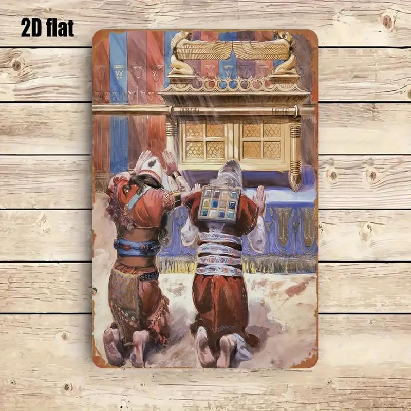 Kitchen - CIFBUY 소박한 성경 장면 금속 벽