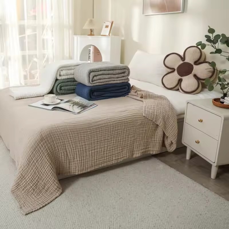 Muslin Cotton Bedspread - 6겹 면 모슬린 담요, 가벼운 면