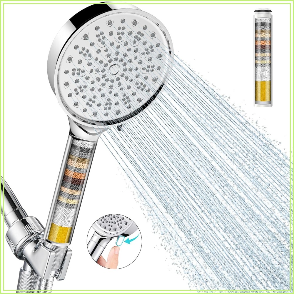 High Pressure Shower Head Handheld - 필터형 샤워헤드(핸드헬드 포함), 고압 6단계 분사