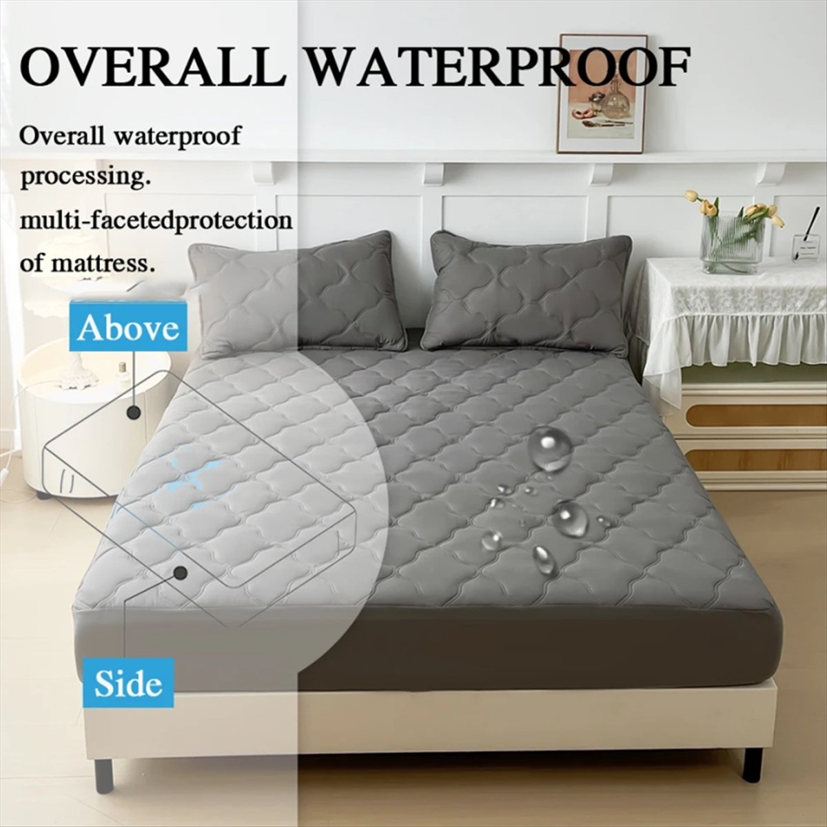Waterproof Mattress Protector Breathable - 방수 맞춤형 침대 시트, 매트리스 패드