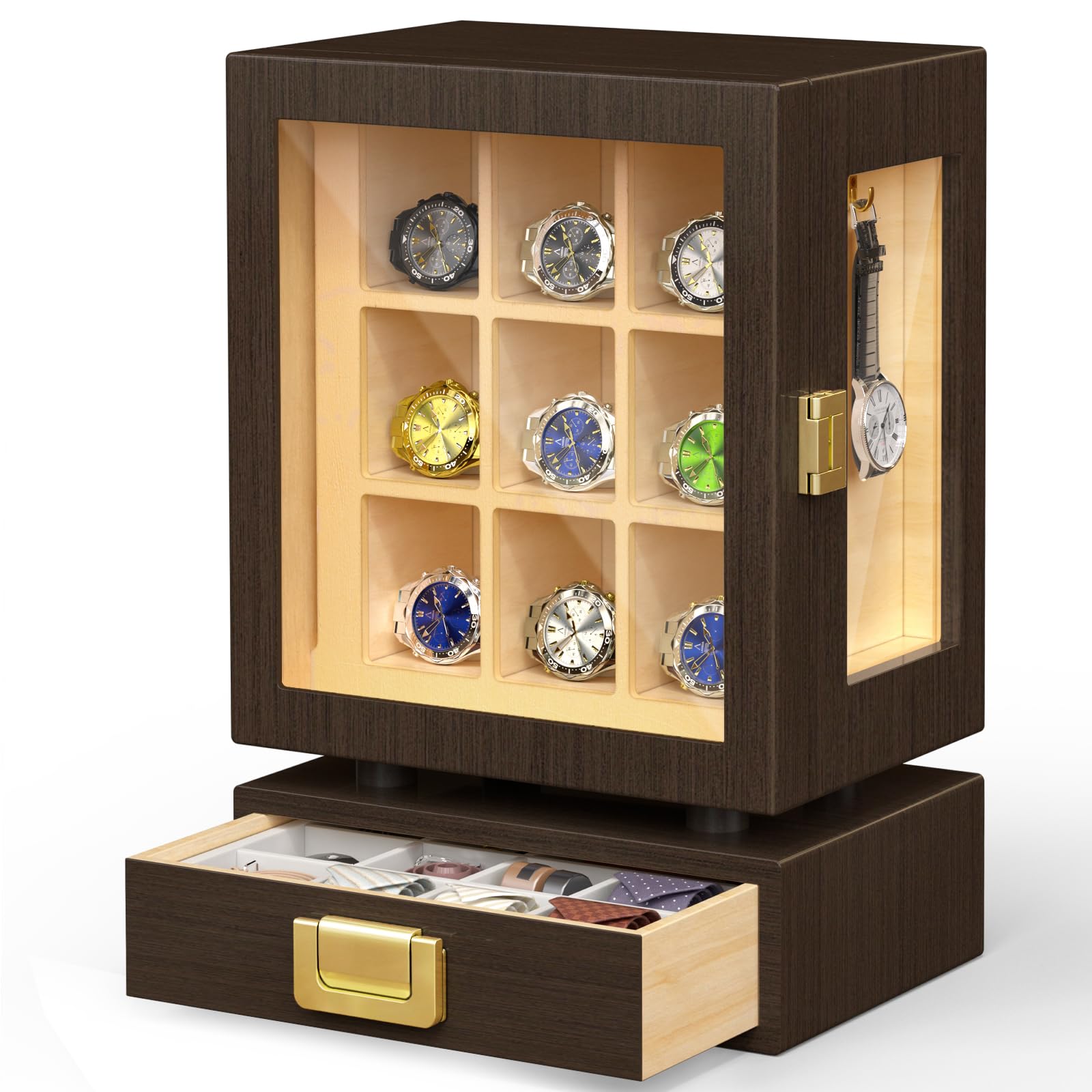 Storage & Organization - 맞춤형 직사각형 나무 시계 보관함, 통원목