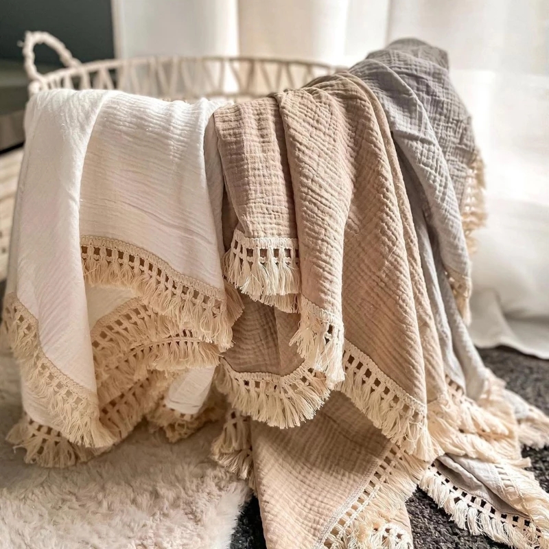 Muslin Cotton Bedspread - 신생아 아기 술을위한 코튼 모슬린 Swaddle