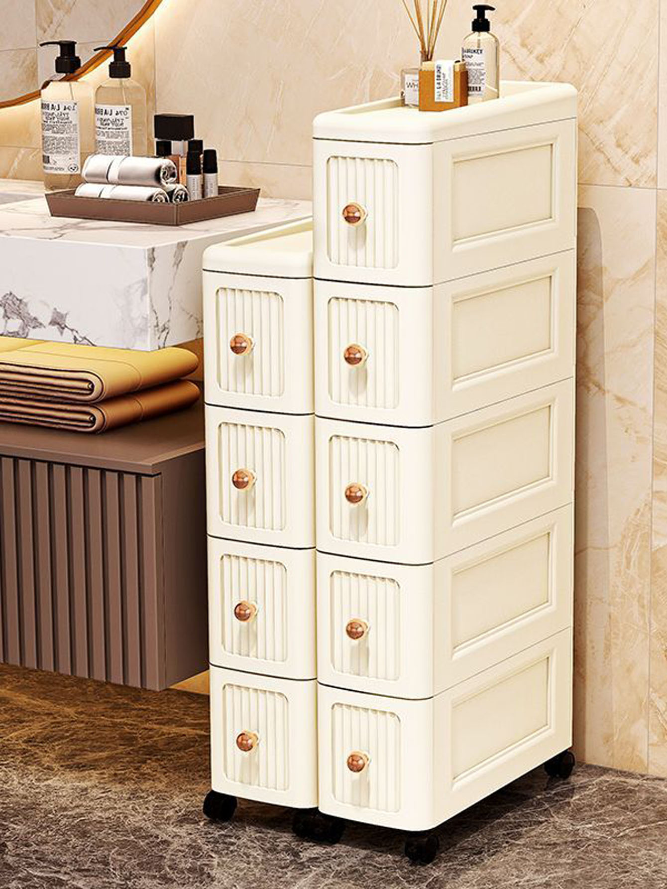 Kitchen - 15CM 폭의 간격이 있는 수납장 –