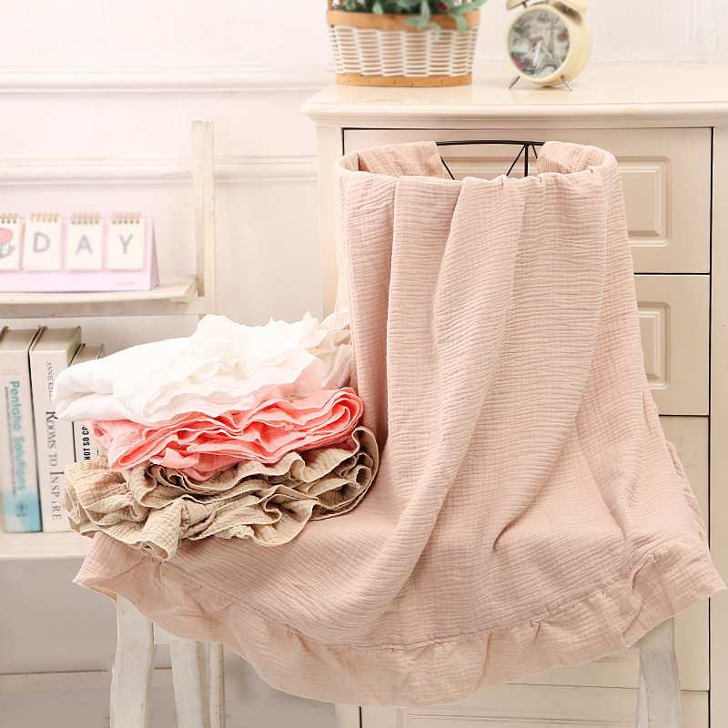 Muslin Cotton Bedspread - 100% 순면 러플 무슬린 블랭킷, 2겹