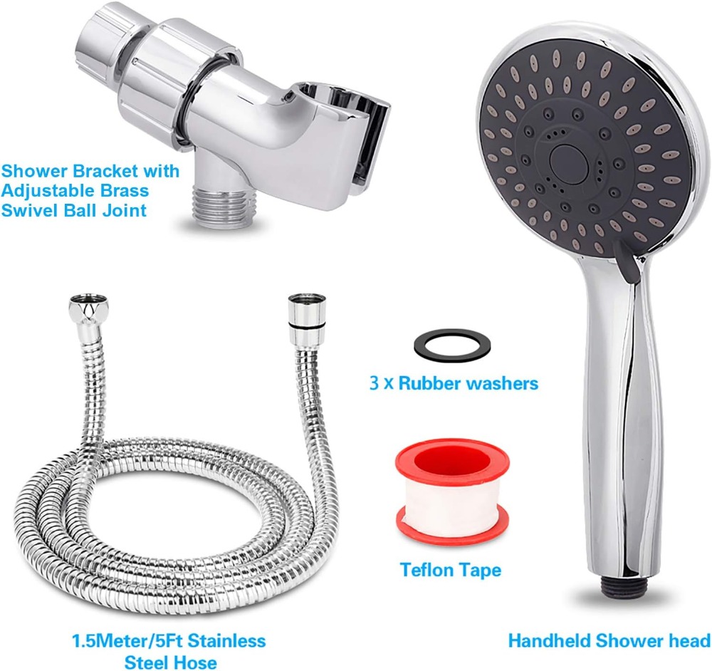 5단계 고압 핸드헬드 샤워헤드(59인치 스테인리스 스틸 - High Pressure Shower Head Handheld 리뷰 및 가격