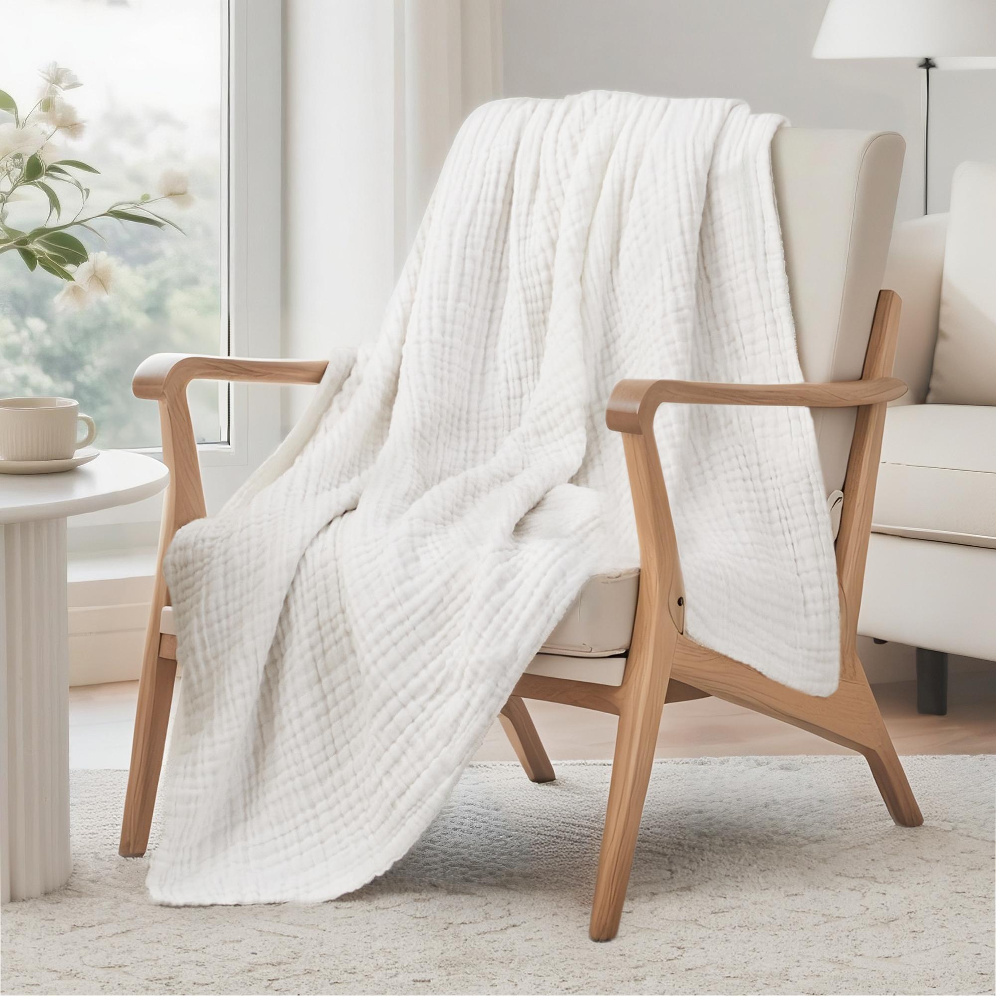 6겹 100% 순면 무슬린 블랭킷, 매우 부드럽고 통기 - Muslin Cotton Bedspread 리뷰 및 가격