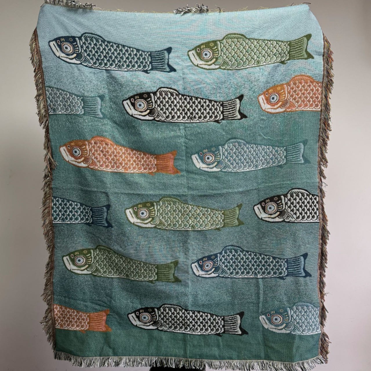 섬유 도시 Ins 현대 간단한 잉어 물고기 패턴 소파  - Boho Throw Blanket Fringe 리뷰 및 가격