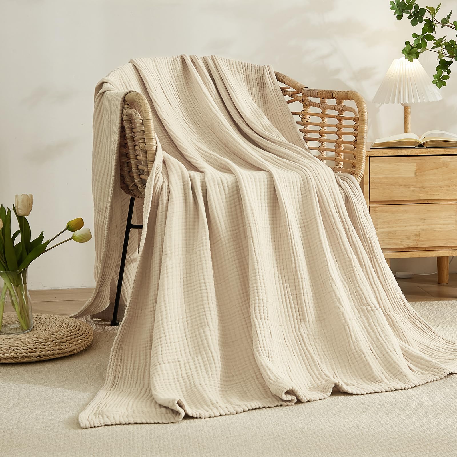 100% 순면 담요, 부드러운 무슬린 침대 담요, 가볍 - Muslin Cotton Bedspread 리뷰 및 가격