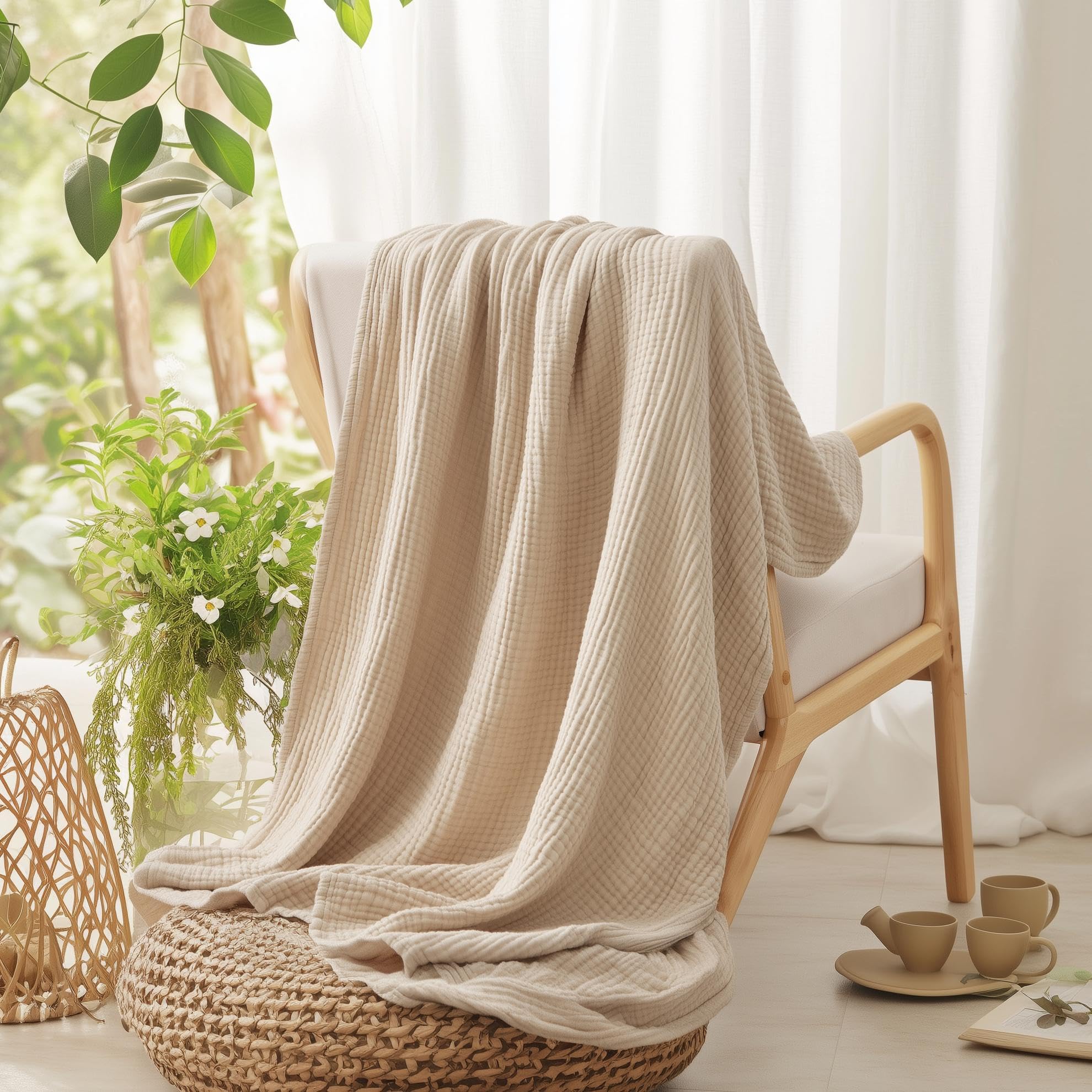 100% 순면 담요, 부드러운 무슬린 침대 담요, 가볍 - Muslin Cotton Bedspread 리뷰 및 가격