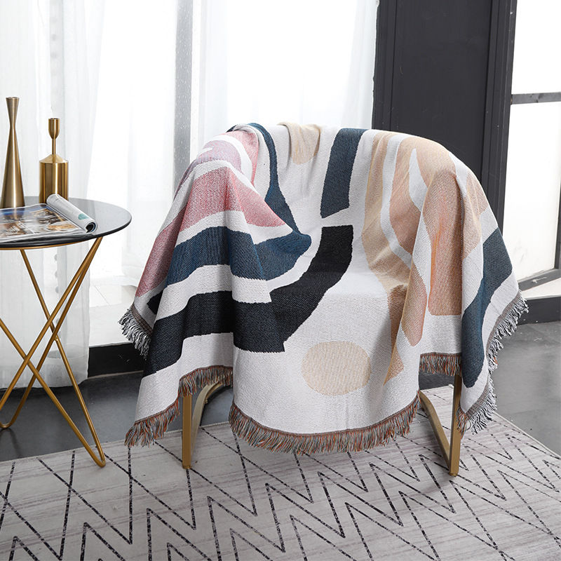 섬유 도시 Ins 두꺼운 면 담요 추상 무지개 패턴 홈 - Boho Throw Blanket Fringe 리뷰 및 가격