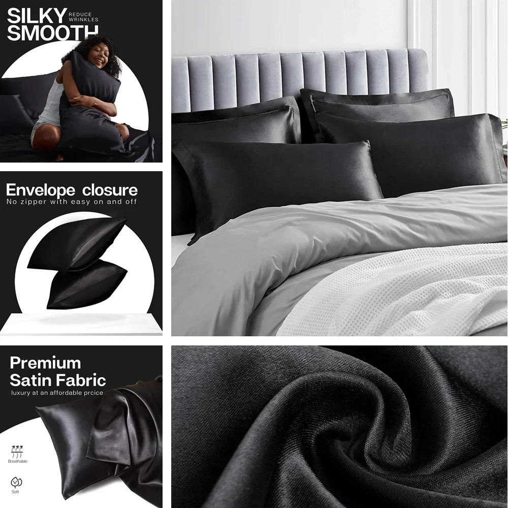 모발 및 피부용 새틴 베개 케이스, 실크 베개 케이스와 - Satin Silk Pillowcase Hair Skin 리뷰 및 가격