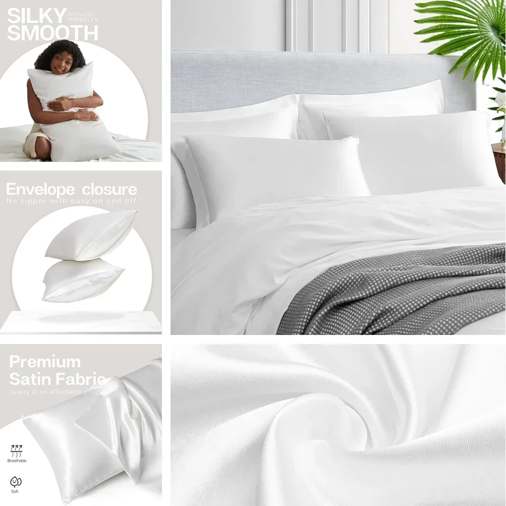 모발 및 피부용 새틴 베개 케이스, 실크 베개 케이스와 - Satin Silk Pillowcase Hair Skin 리뷰 및 가격