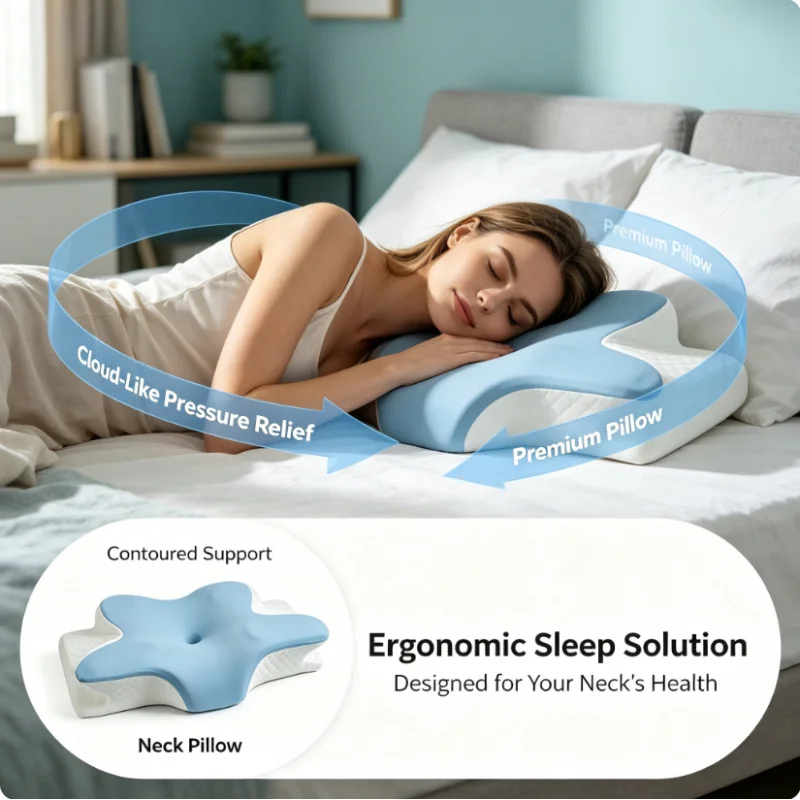 통기성 냉각 메모리폼 경추 베개 여름용 정형외과 인체공 - Memory Foam Orthopedic Pillow Neck Pain 리뷰 및 가격