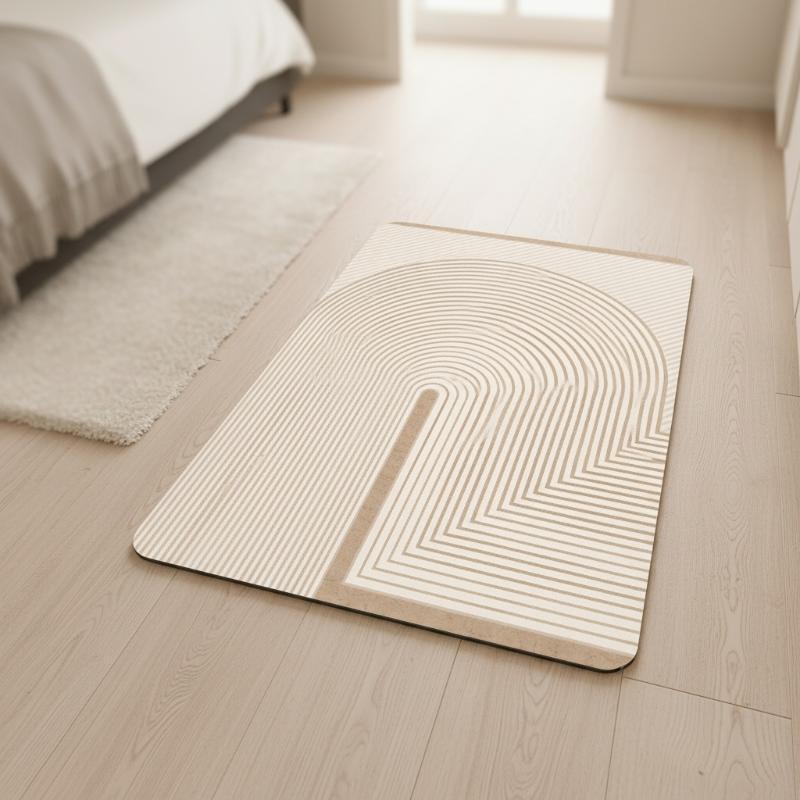 베이지색 줄무늬 규조토 욕실 매트 빠른 건조 흡수성 논 - Quick Dry Diatomite Bath Mat 리뷰 및 가격