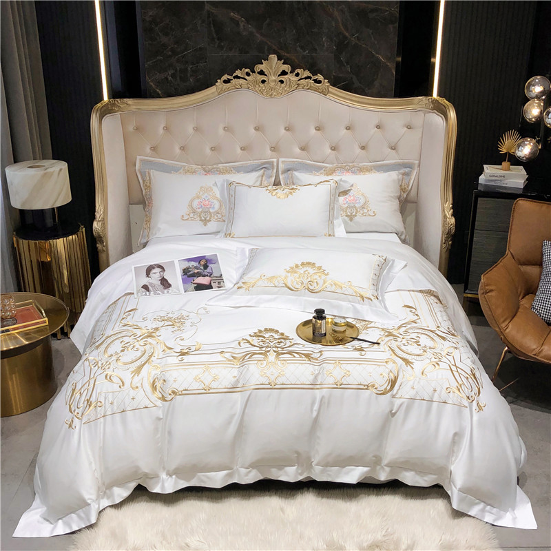 퀸 슈퍼 킹 사이즈 침구 세트 화이트 이집트 코튼 골드 - Fitted Bed Sheets Deep Pocket 리뷰 및 가격