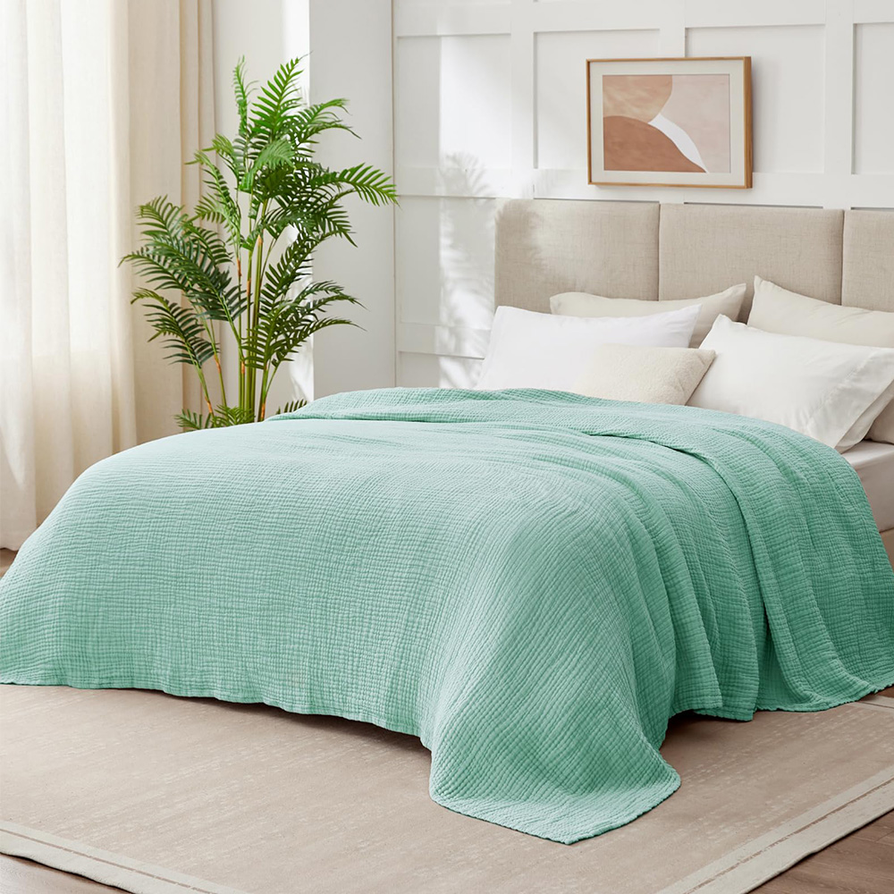 6겹 면 모슬린 담요, 가벼운 면 소재의 시원하고 부드 - Muslin Cotton Bedspread 리뷰 및 가격