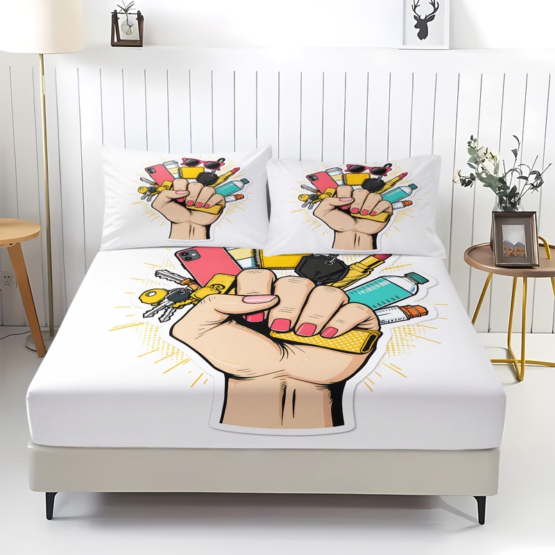 귀여운 커피 펭귄 프린트 피티드 시트 세트 만화 침대  - Fitted Bed Sheets Deep Pocket 리뷰 및 가격