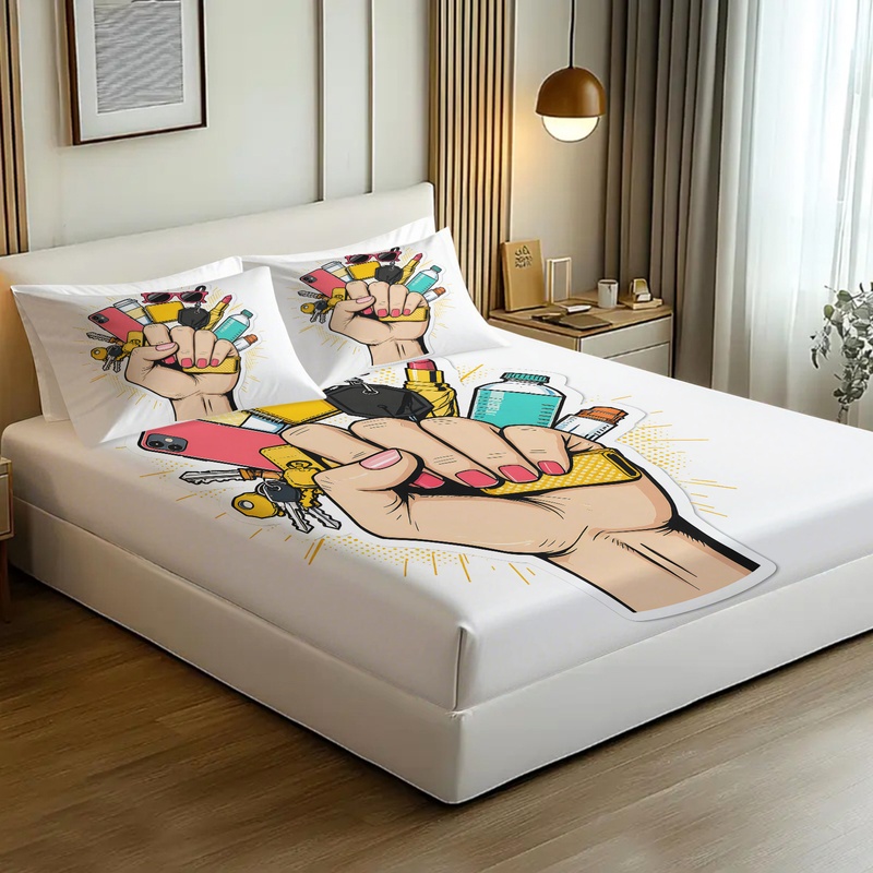 귀여운 커피 펭귄 프린트 피티드 시트 세트 만화 침대  - Fitted Bed Sheets Deep Pocket 리뷰 및 가격