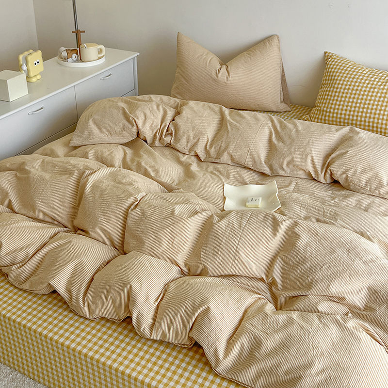 지퍼가 달린 북유럽 이불 커버 세트, 심플 격자 무늬  - Duvet Cover Sets With Zipper 리뷰 및 가격