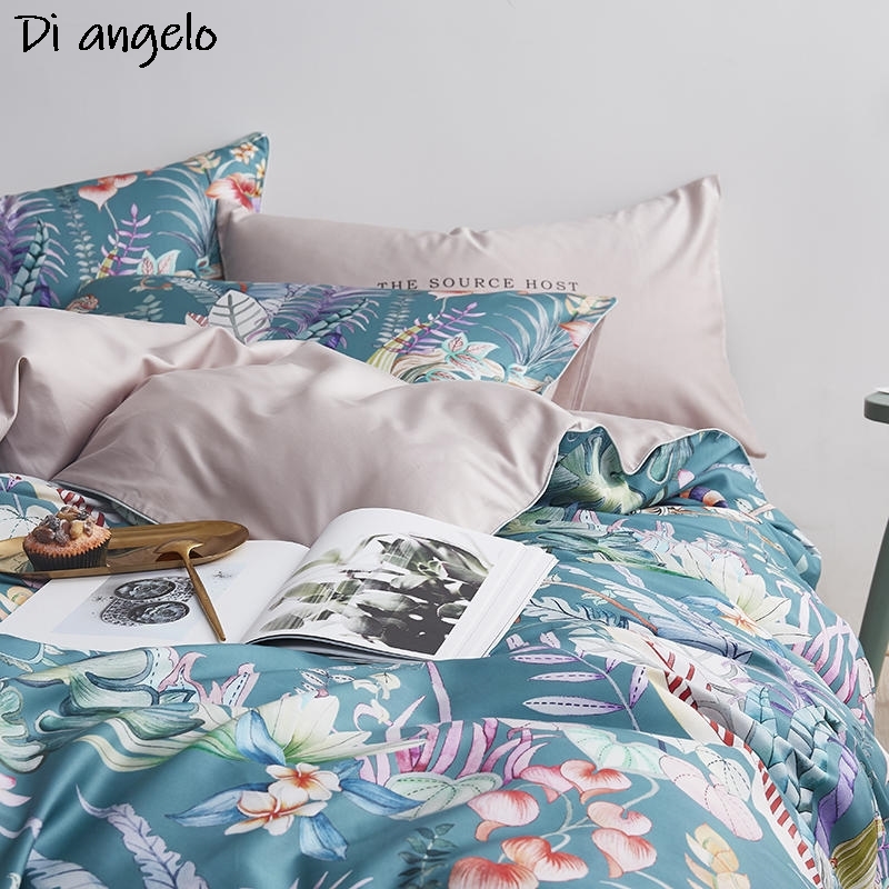 600TC 4피스 이집트산 면 꽃새 디지털 프린팅 침구 - Aesthetic Floral Duvet Cover 리뷰 및 가격