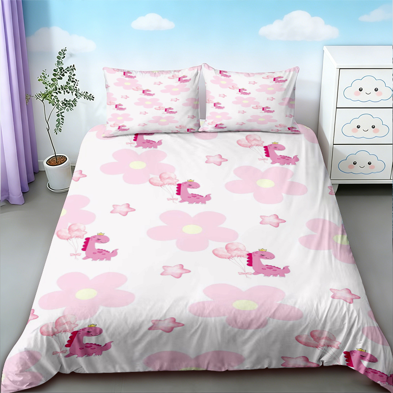 귀여운 공룡 킹 퀸 카와이 만화 야생 공룡 침구 세트  - Bedding 리뷰 및 가격