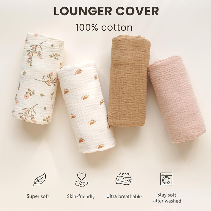 2PCS 아기 라운저 커버 무슬린 코튼 신생아 아기 둥 - Muslin Cotton Bedspread 리뷰 및 가격