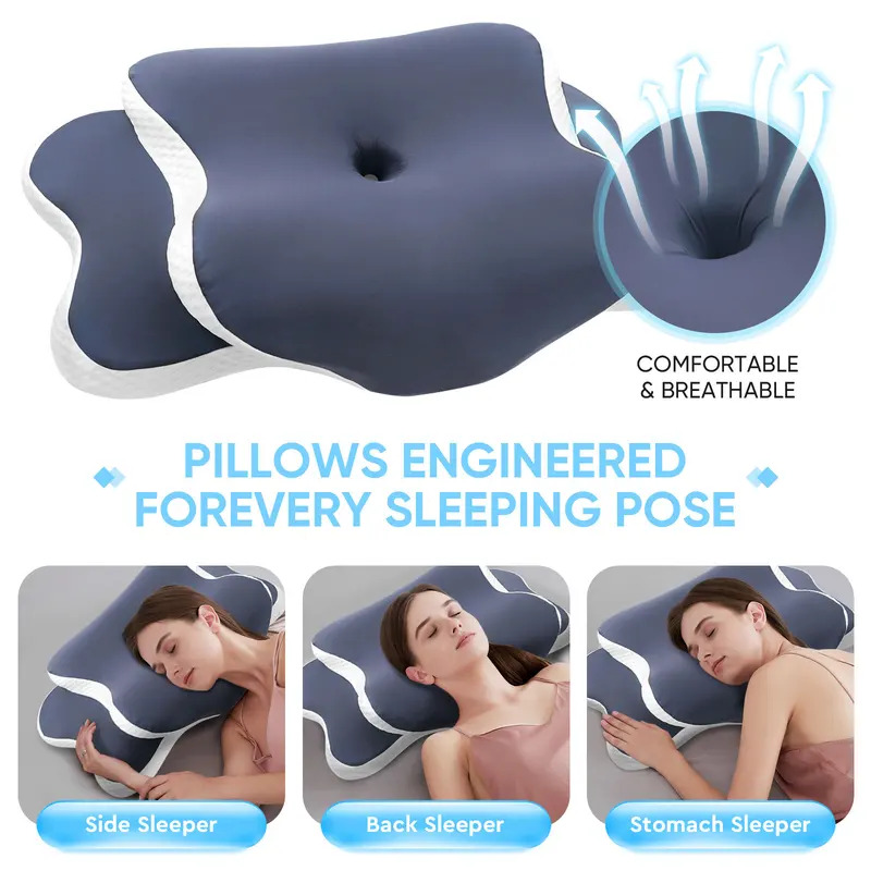 메모리폼 베개 경추 베개 목 통증 완화 컨투어 인체공학 - Memory Foam Orthopedic Pillow Neck Pain 리뷰 및 가격