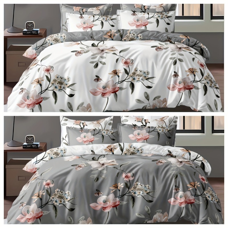 2/3PCS 녹색 꽃무늬 이불 커버 세트 퀸 사이즈 양 - Aesthetic Floral Duvet Cover 리뷰 및 가격