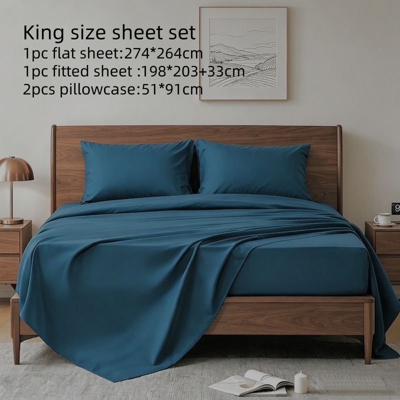 4피스 킹사이즈 침대 시트 세트 100% 코튼 편안한  - Fitted Bed Sheets Deep Pocket 리뷰 및 가격