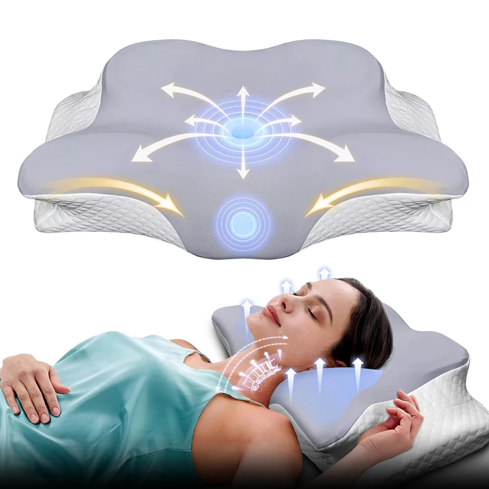 메모리폼 베개 나비 모양의 편안한 경추용 저반발 목 베 - Memory Foam Orthopedic Pillow Neck Pain 리뷰 및 가격