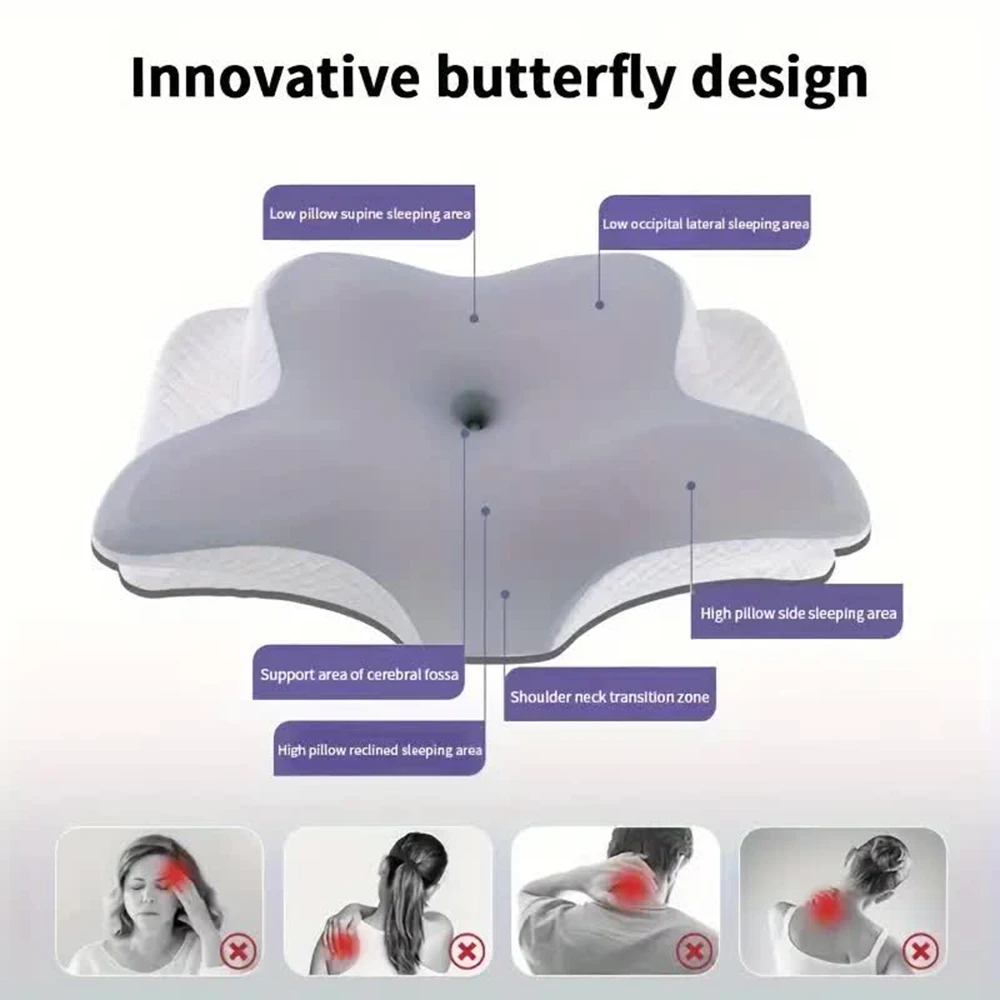 메모리폼 베개 나비 모양의 편안한 경추용 저반발 목 베 - Memory Foam Orthopedic Pillow Neck Pain 리뷰 및 가격