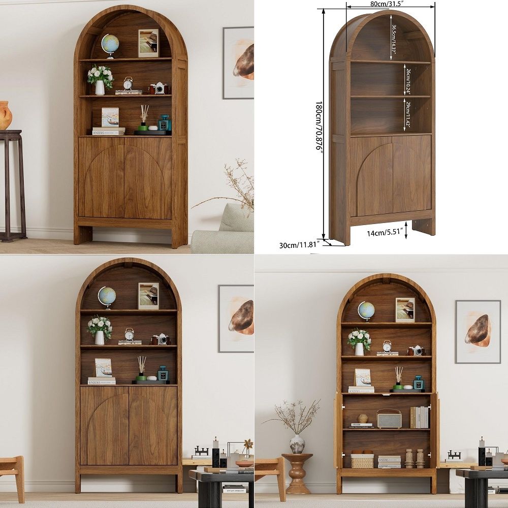 세기아치형 디스플레이 캐비닛(문 포함), 5단 높이 디 - Storage & Organization 리뷰 및 가격