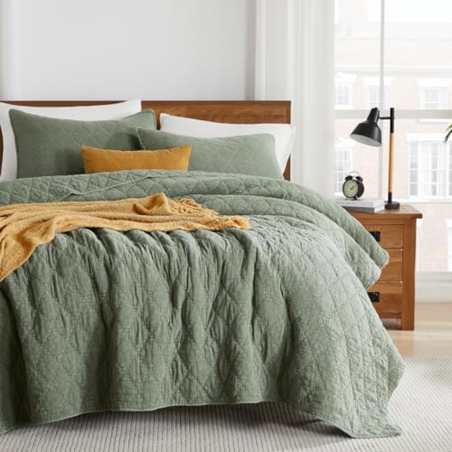 사이즈 퀼트 세트, 무슬린 코튼 쉘, 다운-알트 폴리  - Muslin Cotton Bedspread 리뷰 및 가격