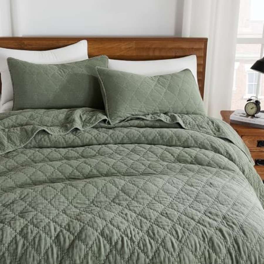 사이즈 퀼트 세트, 무슬린 코튼 쉘, 다운-알트 폴리  - Muslin Cotton Bedspread 리뷰 및 가격