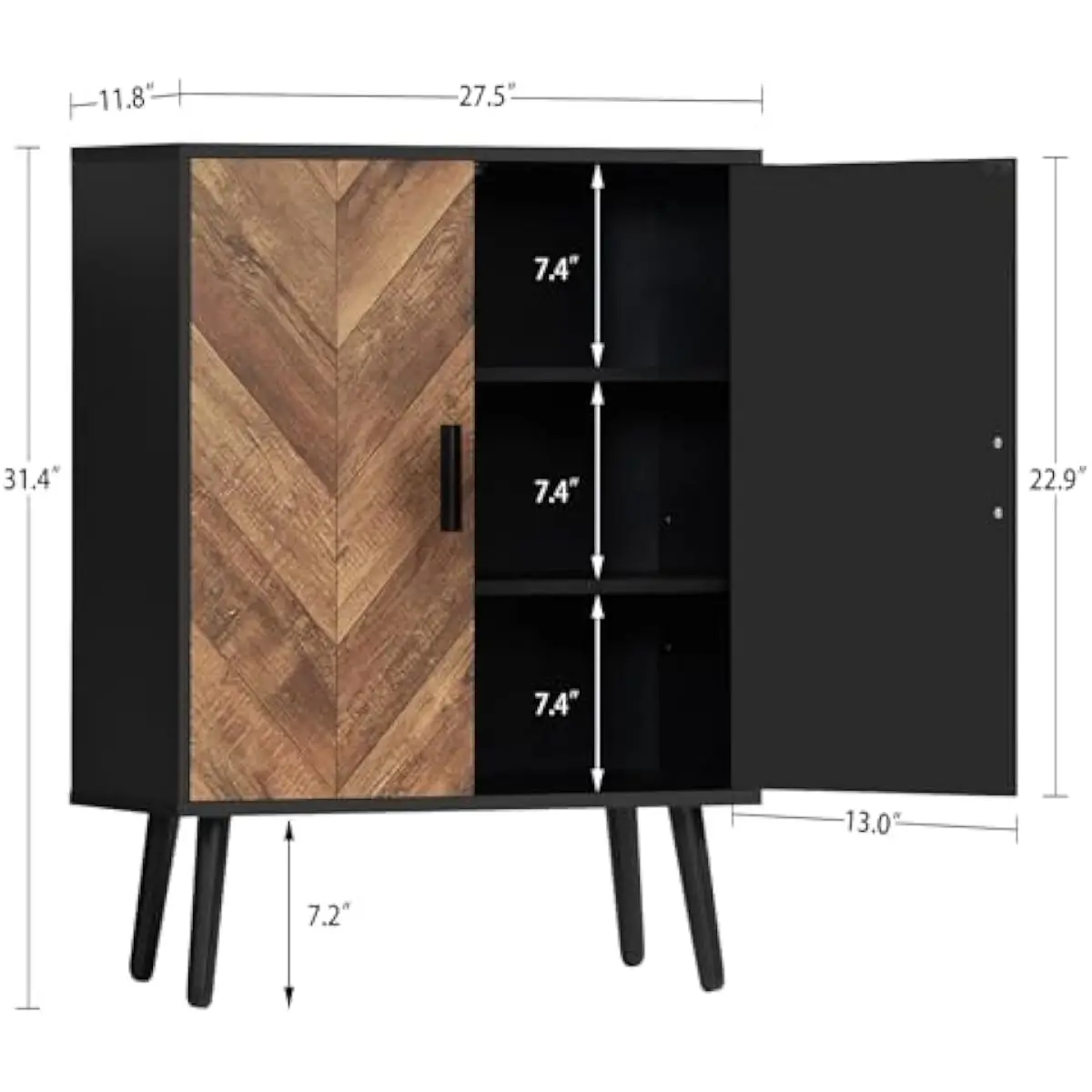 조절 가능한 선반 2개와 숨겨진 문이 있는 수납장, 다 - Storage & Organization 리뷰 및 가격