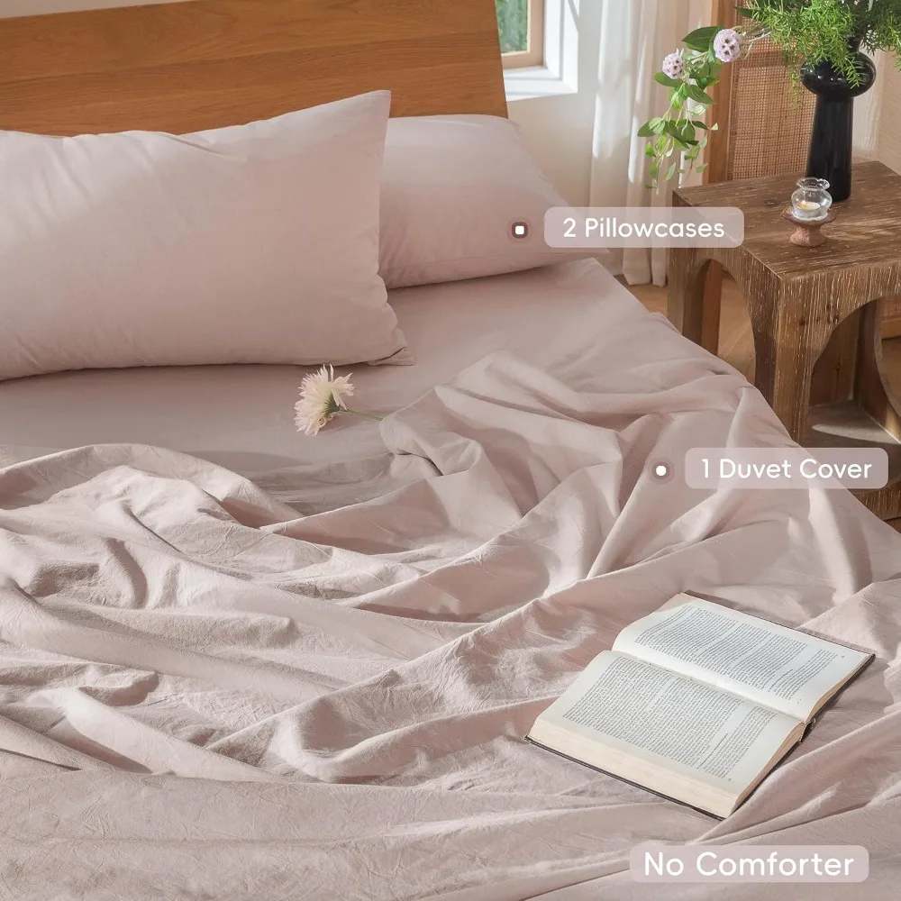 100% 워싱 코튼 퀸 사이즈 이불 커버 세트 |    - Duvet Cover Sets With Zipper 리뷰 및 가격
