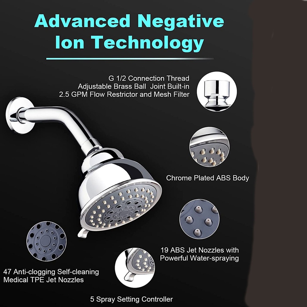 1pc 욕실 샤워 헤드 5 기어 조절 가능 고압 절수  - High Pressure Shower Head Handheld 리뷰 및 가격