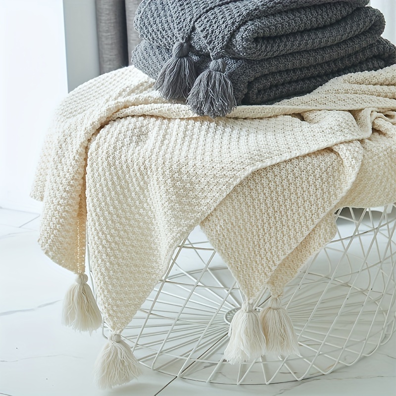 보헤미안 스타일 니트 담요 장식용 태슬 프린지 부드럽고 - Boho Throw Blanket Fringe 리뷰 및 가격