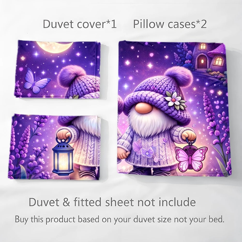 3피스 몽환적인 보라색 엘프 테마 이불 커버 세트, 3 - Duvet Cover Sets With Zipper 리뷰 및 가격
