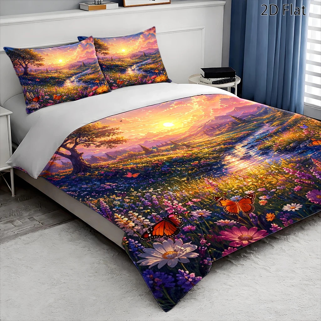 3피스 몽환적인 자연풍경 이불 커버 세트, 3피스 침구 - Duvet Cover Sets With Zipper 리뷰 및 가격