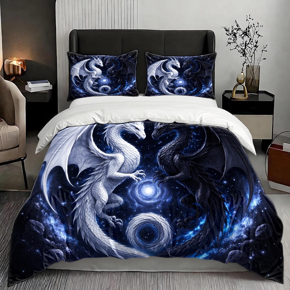 3피스 별빛 하늘 용 토템 이불 커버 세트, 3피스 침 - Duvet Cover Sets With Zipper 리뷰 및 가격
