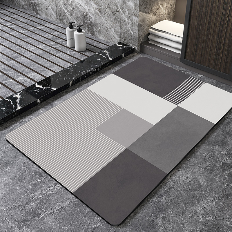 북유럽 기하학적 디아토마이트 욕실 매트, 초흡수성 발매 - Quick Dry Diatomite Bath Mat 리뷰 및 가격