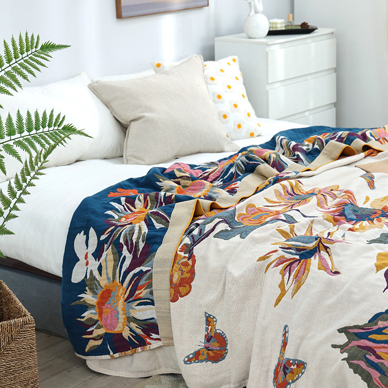 침대 소파 담요 모슬린 거즈 던지기 수건, 싱글 더블  - Muslin Cotton Bedspread 리뷰 및 가격