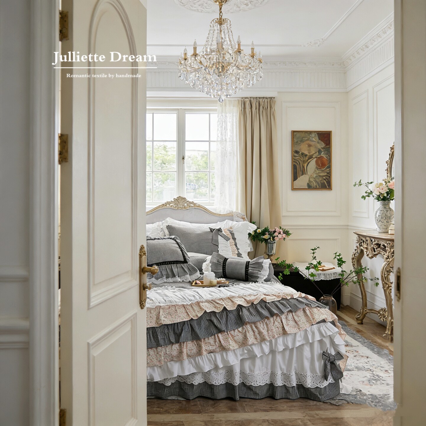 컨트리 코티지코어 침구 세트 공주풍 플래드 플로럴 러플 - Aesthetic Floral Duvet Cover 리뷰 및 가격