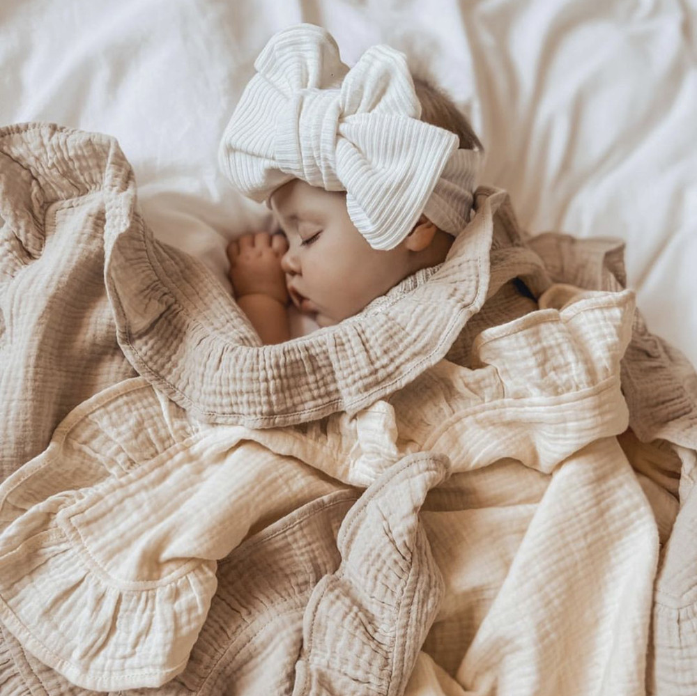 INS Ruffled Muslin 아기 Swaddle  - Muslin Cotton Bedspread 리뷰 및 가격