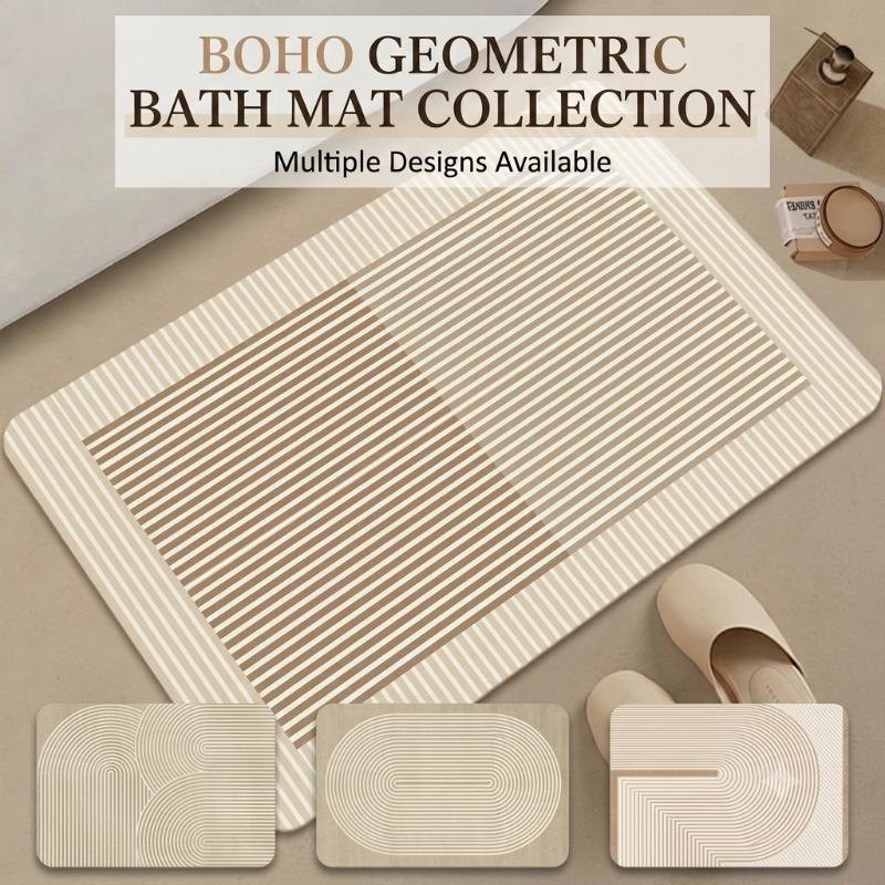 규조토 욕실 매트 빠른 건조 흡수성 베이지 스트라이프  - Quick Dry Diatomite Bath Mat 리뷰 및 가격
